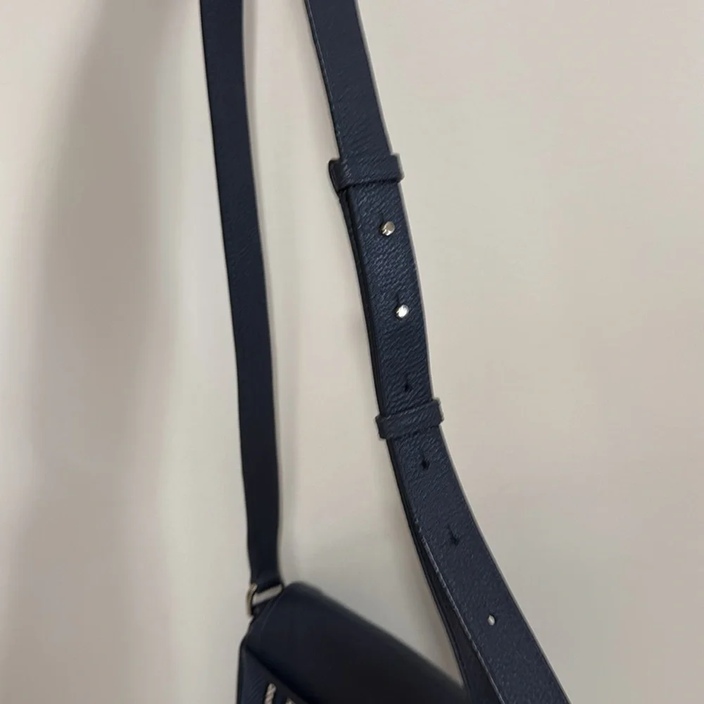 Kate spade Navy & cream leather & canvas crossbody bag